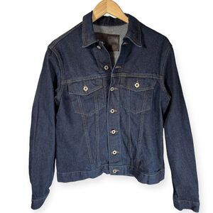 Naked and Famous Denim Jacket Indigo Dry Broken Twill Cotton Women's Large